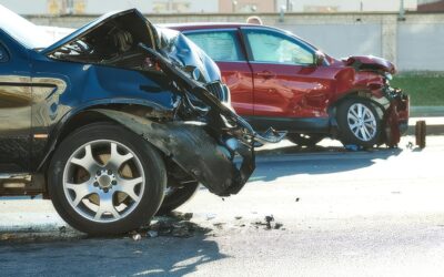 car-accident A scene of a car accident between two cars.